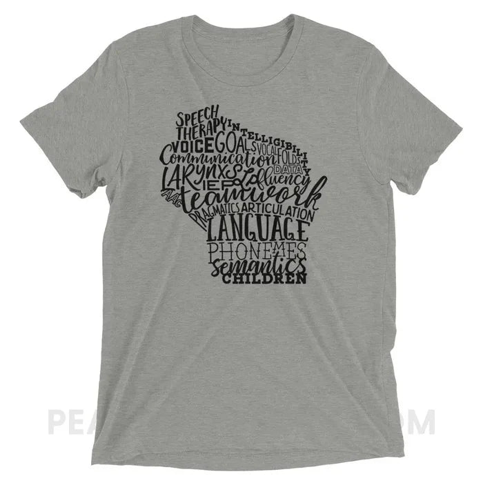 Wisconsin SLP Tri-Blend Tee - Athletic Grey Triblend / XS - T-Shirts & Tops peachiespeechie.com