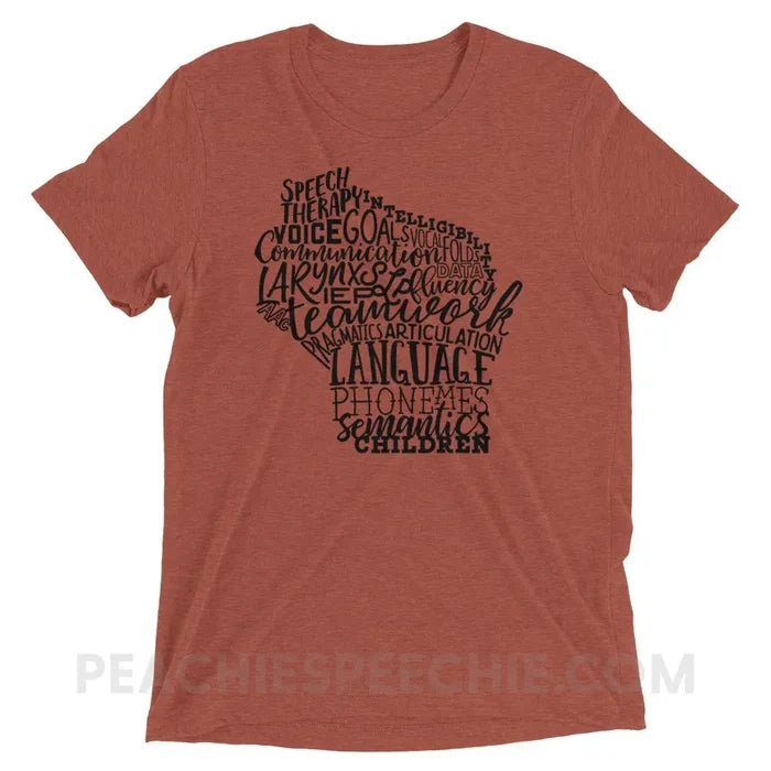 Wisconsin SLP Tri-Blend Tee - Clay Triblend / XS - T-Shirts & Tops peachiespeechie.com