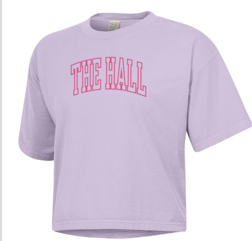 Women's boxy tee, lavender, puff pink The Hall
