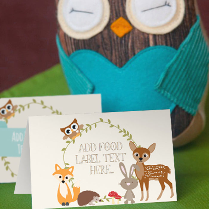Woodland Baby Shower Food Labels