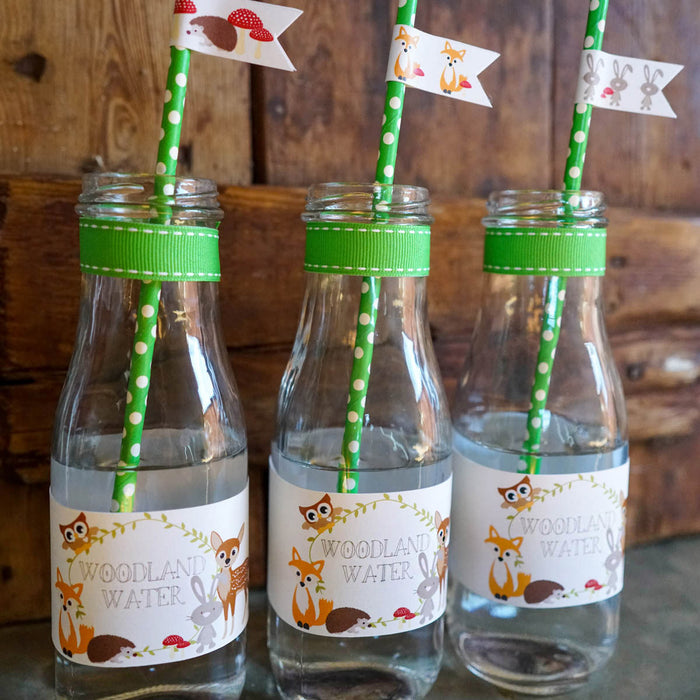 Woodland Baby Shower Water Bottle Labels | Unisex Baby Shower
