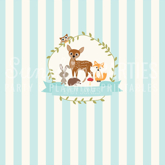 Woodland Baby Shower Party Table Printable Backdrop