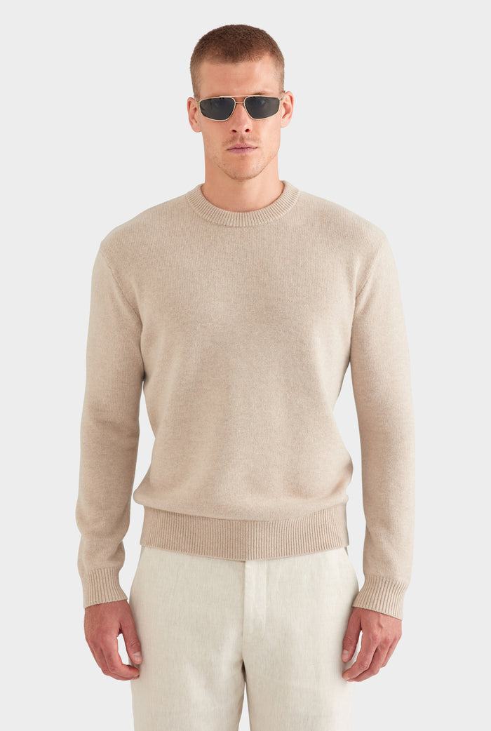Wool Cashmere Sweater - Sand Marl