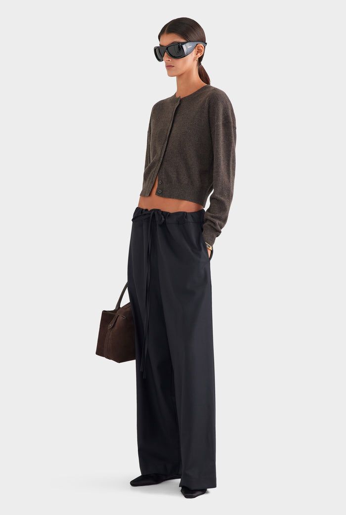 Wool Paperbag Pant - Black