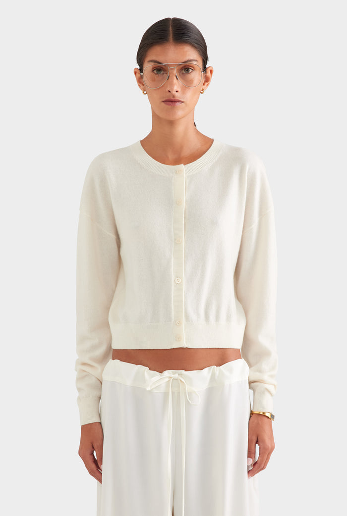 Wool Paperbag Pant - Cream