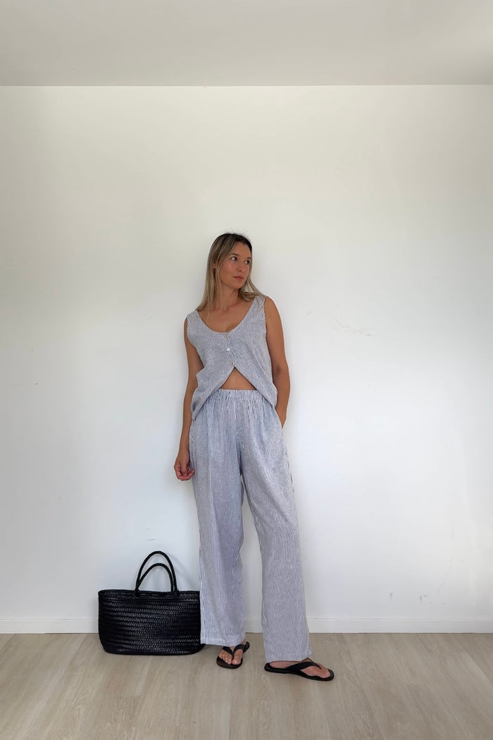 Woven Stripe Linen Pants V2