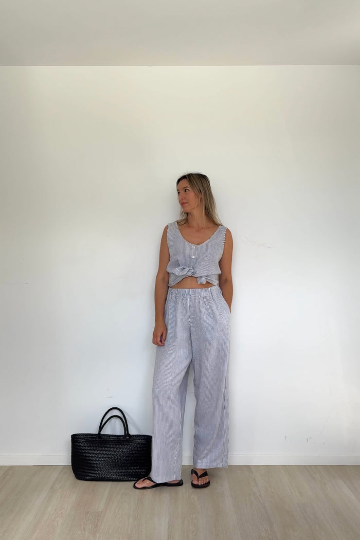Woven Stripe Linen Pants V2
