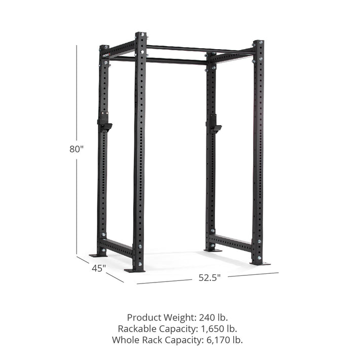 X-3 Series Bolt-Down Power Rack - 6-inch side hole spacing throughout entire upright | Black / No Weight Plate Holders