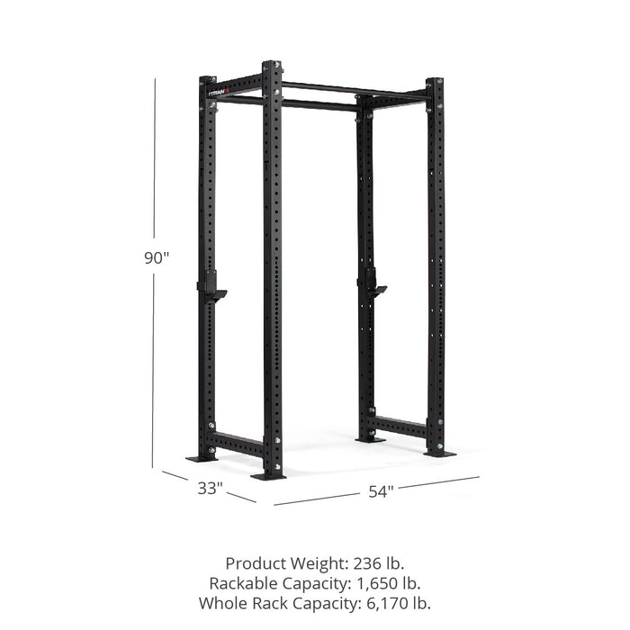 X-3 Series Bolt-Down Power Rack - 6-inch side hole spacing throughout entire upright | Black / No Weight Plate Holders