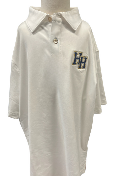 Youth Boys Peter Millar Polo, white, stacked Hs