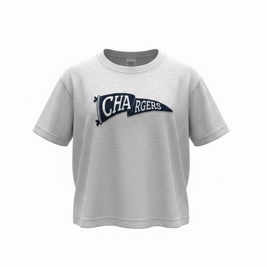 Youth T-shirt Cropped, Garb, natural, Chargers pennant